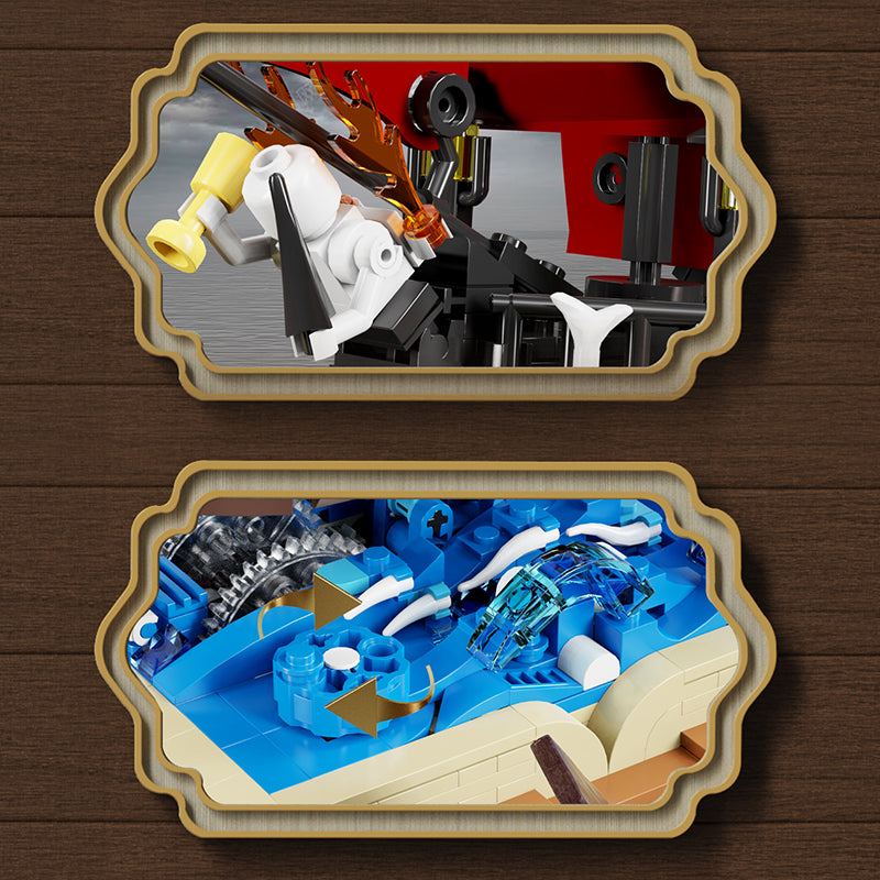 Barco pirata vela roja