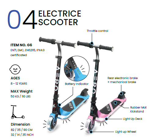 e Scooter para niños G6